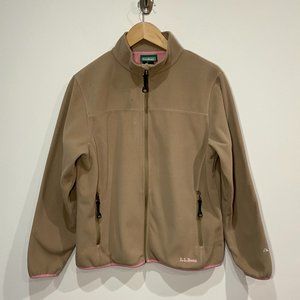 LL Bean Women's Light Brown Full Zip Fleece Size Medium